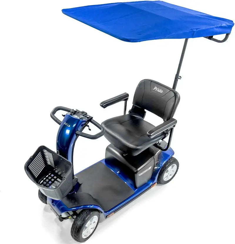 Pride & Drive Blue Water-Resistant Adjustable Height Mobility Scooter Sunshade Canopy