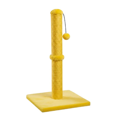 Compact Sisal Scratching Post with Suspended Ball Toy for Claw Maintenance