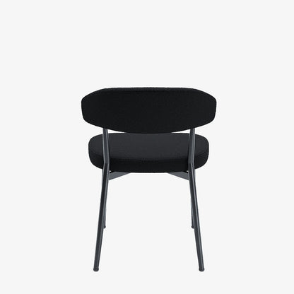 Lot de 2 chaises de salle   manger en tissu bouclette gris anthracite & m tal noir Mona