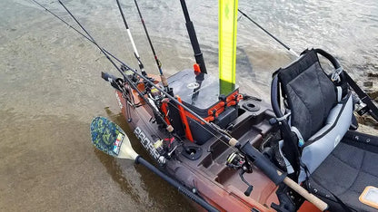 Kayak Krate Kayak Tackle Storage with 4 Rod Holders, Portable Plastic, Water Resistant, Fits Angler Boats