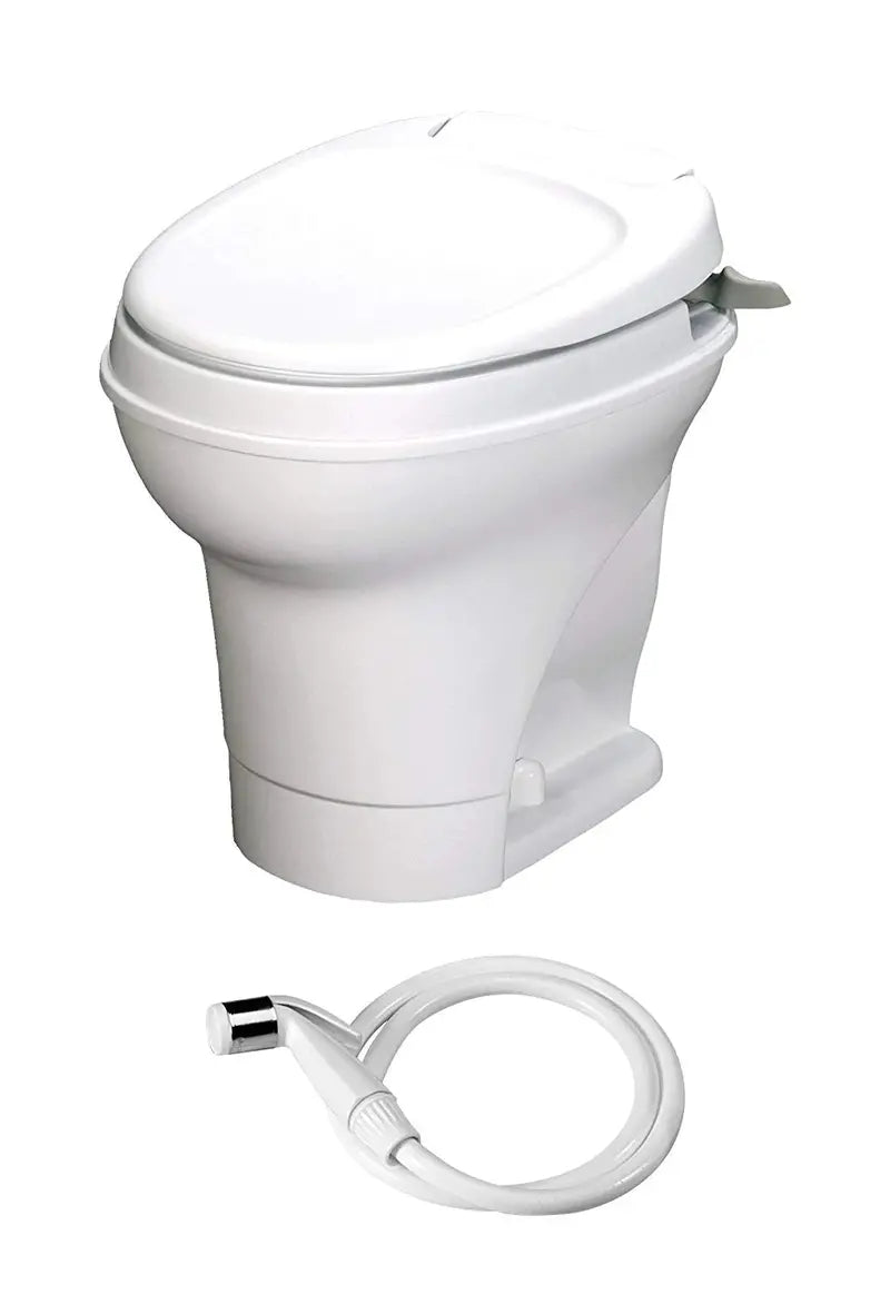 Thetford Aqua-Magic V RV Toilet  High-Profile Hand-Flush Model with Sprayer (White)