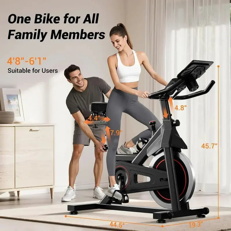 CURSOR FITNESS Heavy-Duty Exercise Bike  300 LB Capacity, Silent Belt Drive Home Trainer