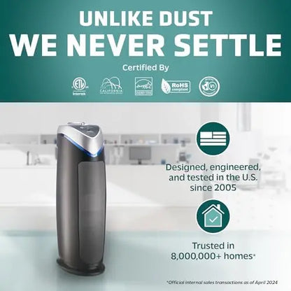 GermGuardian AC4825E HEPA 13 Air Purifier with UV-C Light, 99.97% Pollutant Removal, Zero Ozone, 743 Sq. Ft., Gray