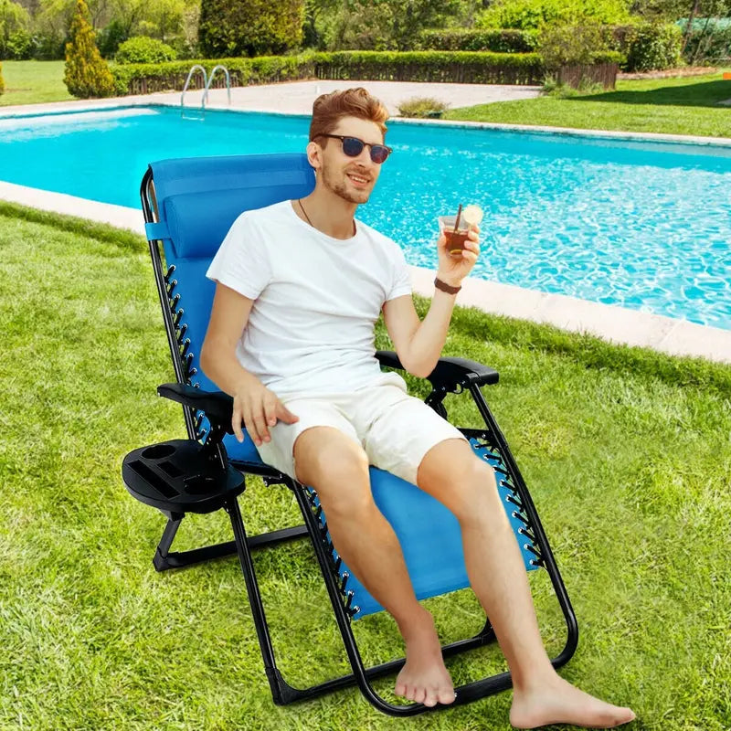 Zero-Gravity Recliner Chair  500-Lb Capacity Oversized Lounge with Cup Holder