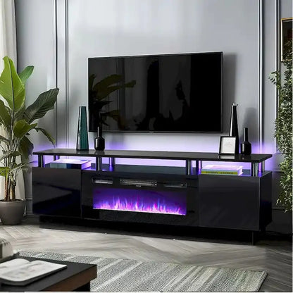 Electric Fireplace TV Stand  70″ Media Console with Built-in 36″ Heater