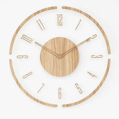 Minimalist Silent Quartz Wall Clock in Natural Wood Finish