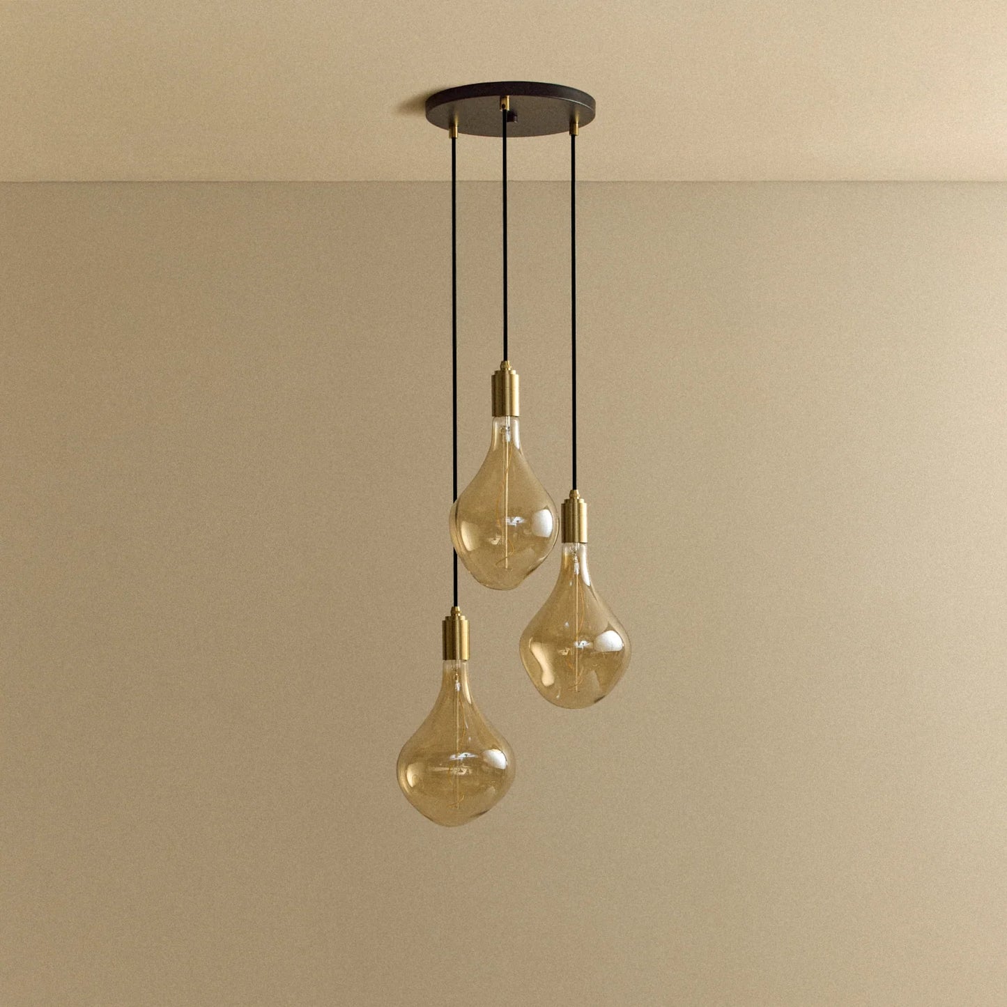 Triple Pendant in Brass + Voronoi II