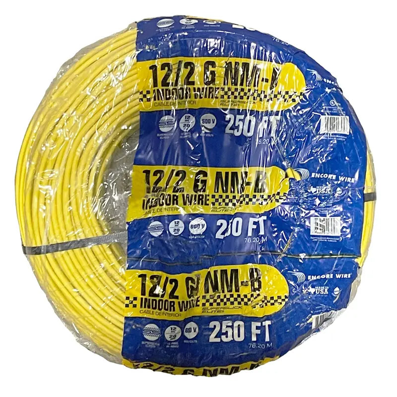 2025 12/2 AWG NM-B Indoor Electrical Wire  250-Foot White Copper Romex Cable Roll