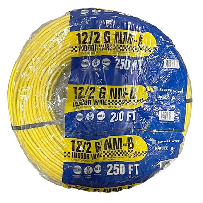 2025 12/2 AWG NM-B Indoor Electrical Wire  250-Foot White Copper Romex Cable Roll