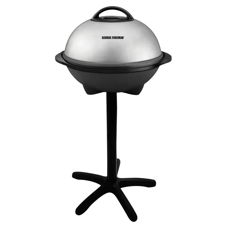 George Foreman Silver 12+ Serving Electric Grill with Adjustable Temperature Control