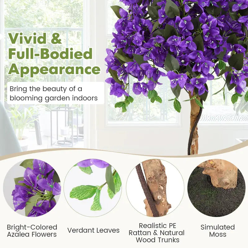 53-Inch Lifelike Bougainvillea Artificial Tree  576 Vibrant Silk Flowers with Natural Branch Structure