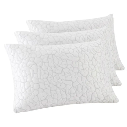 Adjustable Cooling Pillow with Shredded Foam Core and Removable, Machine-Washable Cover