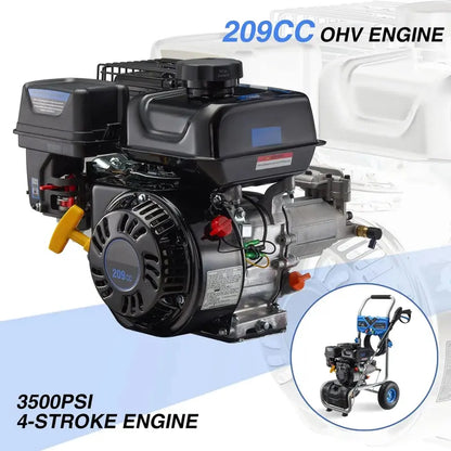 Efurden 3500 PSI Gas-Powered Pressure Washer  209cc Engine, 2.3 GPM, 4-Position Nozzle for Outdoor Cleaning
