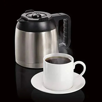 Hamilton Beach FlexBrew Thermal Coffee Maker  Dual-Brew System for K-Cup Pods or Ground Coffee, Programmable Timer, Black & Stainless Steel