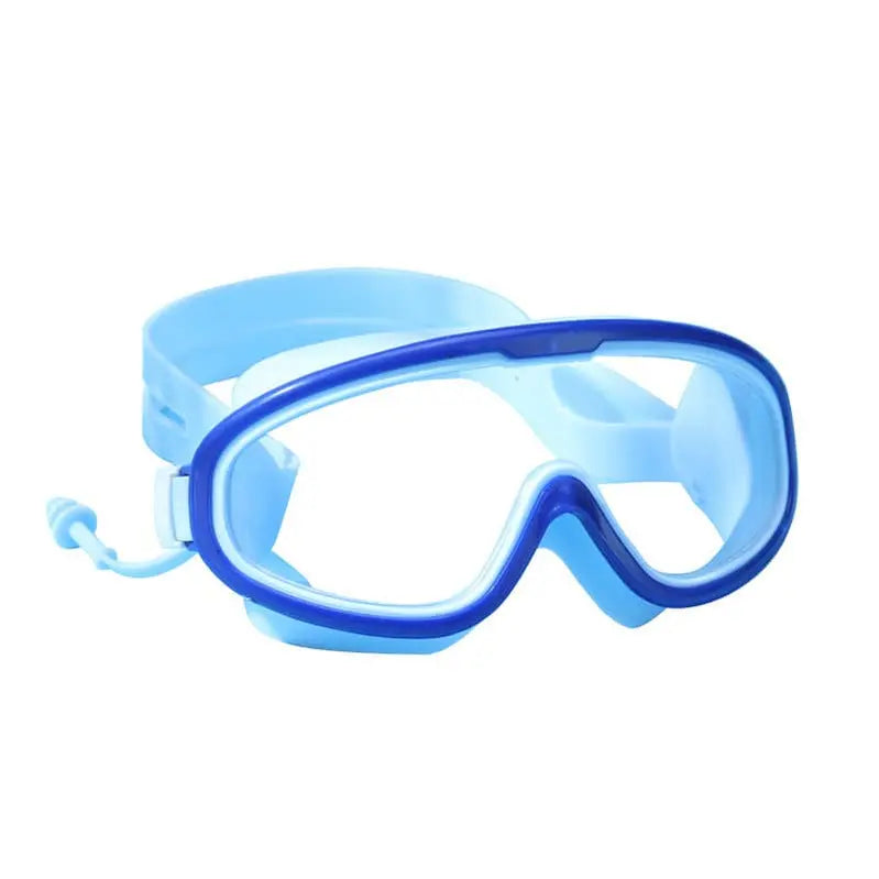 Kids’ Oversized Anti-Fog Goggles  HD Lens with Integrated Earplugs for Swimming and Water Activities