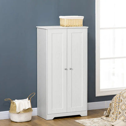 HOMCOM Kitchen Pantry, Freestanding Cupboard with Adjustable Shelves White