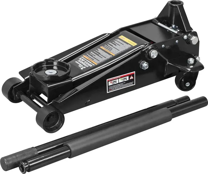 Heavy-Duty 3-Ton Hydraulic Floor Jack  Quick-Lift Dual Pump, Black Finish, W8303-B Model