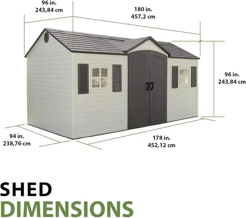Lifetime 8 ft x 15 ft Outdoor Storage Shed  Durable Resin Construction in Desert Sand Finish