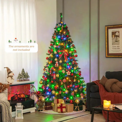6-Foot Full-Bodied Pre-Lit Christmas Tree with 260 Multi-Color LEDs