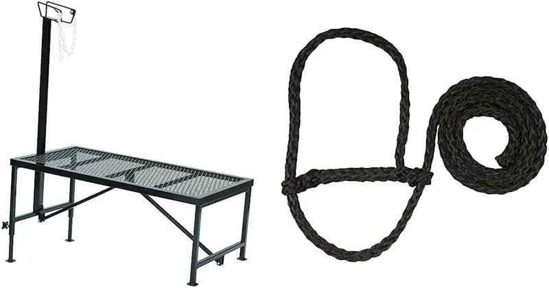 Weaver Leather Adjustable Livestock Trimming Stand  Sturdy Steel Design with Wire Headpiece for Sheep & Goats