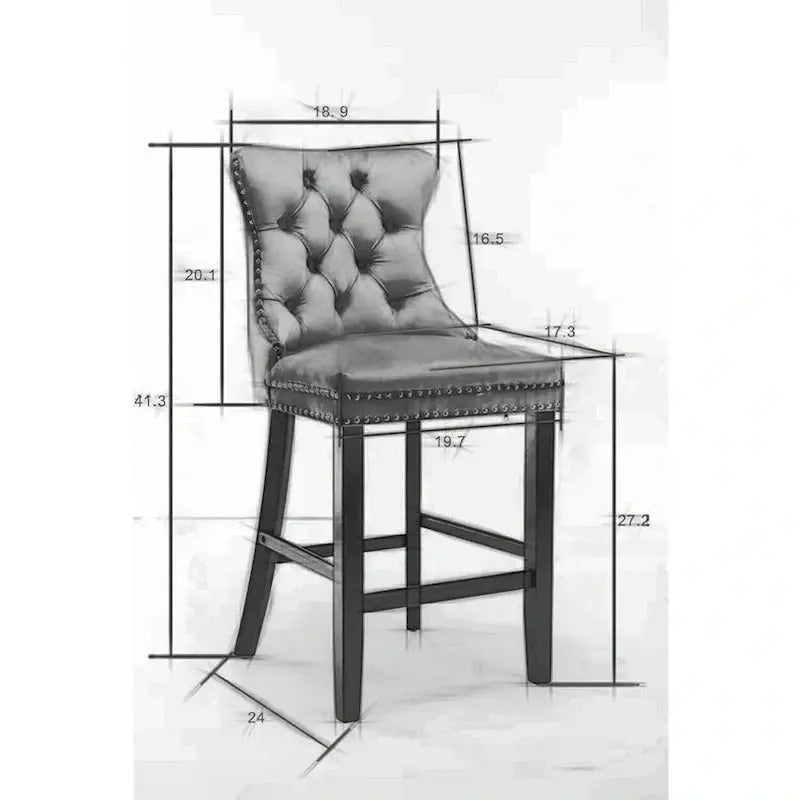 Leisure Style Bar Stools  Set of 2 Contemporary Counter-Height Chairs