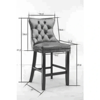 Leisure Style Bar Stools  Set of 2 Contemporary Counter-Height Chairs