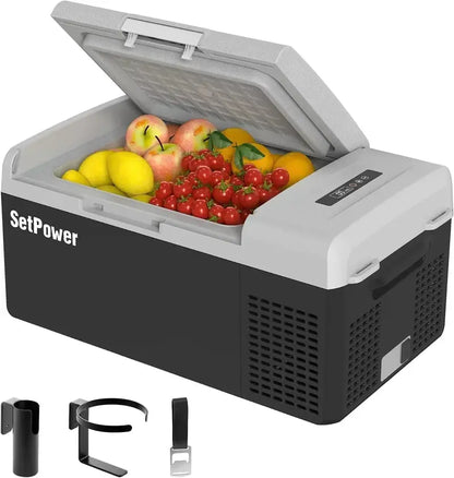 12V Portable Refrigerator  21-Quart Electric Car Freezer with 50-Hour Runtime
