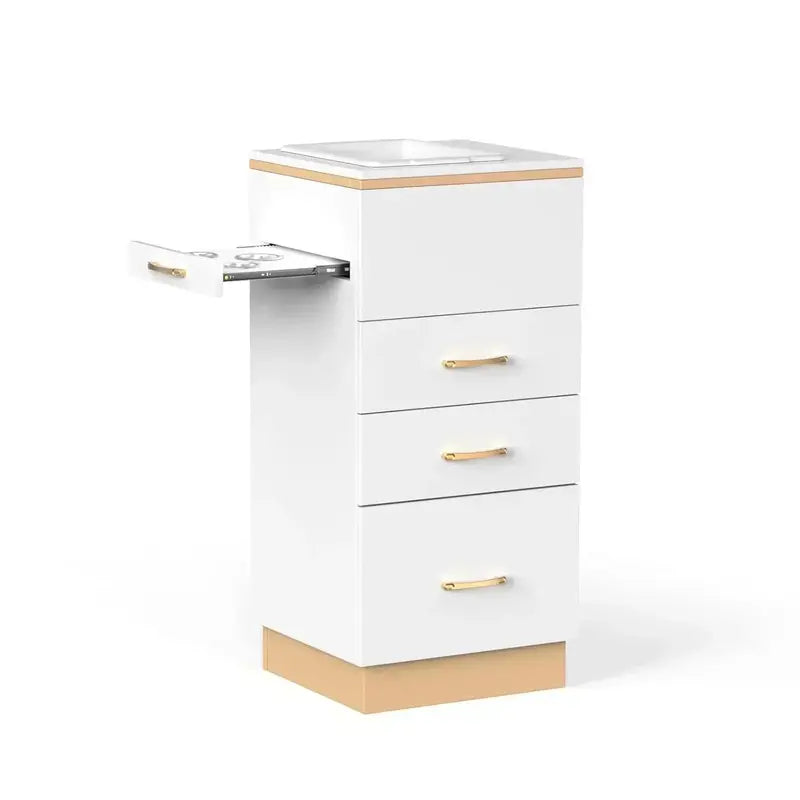OmySalon 3-Drawer Salon Station  Mobile Barber & Spa Storage Cart with Adjustable Shelves and Casters