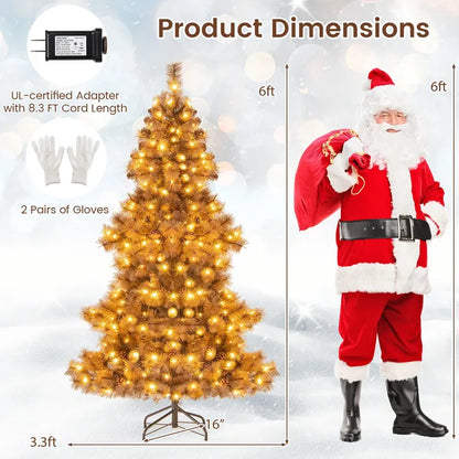 6-Foot Chocolate-Tone Christmas Tree  493 Realistic PVC Pine Needles with Lifelike Tips