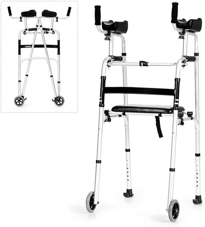 Lightweight Aluminum Foldable Walker  Durable Rehab Support Frame