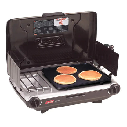 Coleman Tabletop 2-in-1 Camping Grill & Stove, 20,000 BTUs, 4 Burners, PerfectHeat, 130 sq. in. Grilling Area