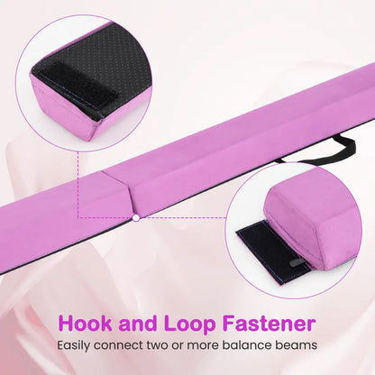 7-Foot Foam Balance Beam — Gymnastics Training Equipment with Removable Suede Cover