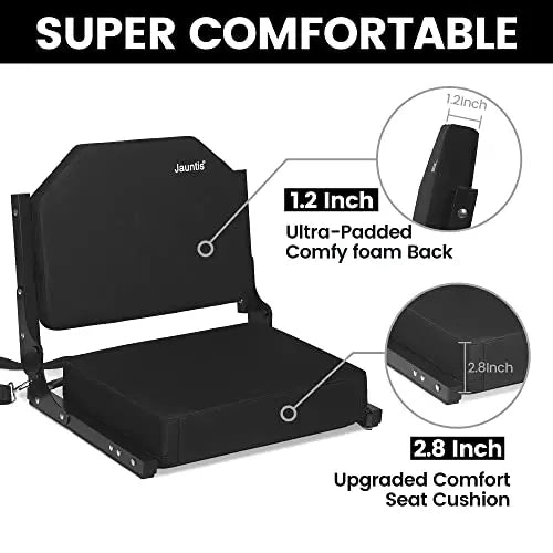 Jauntis Stadium Seats for Bleachers, Bleacher Seats with Ultra Padded Comfy Foam Backs and Cushion