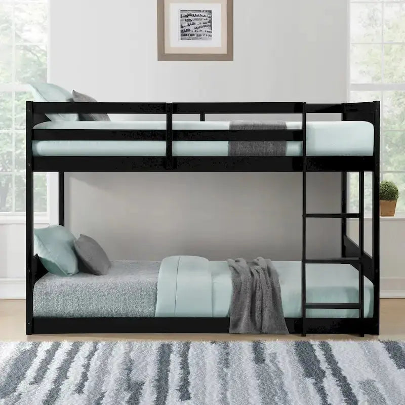Delphia Space-Saving Twin-Over-Twin Low-Profile Bunk Bed