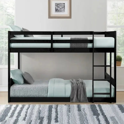 Delphia Space-Saving Twin-Over-Twin Low-Profile Bunk Bed