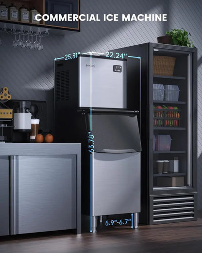 ecozy Countertop Ice Maker  9 Cubes in 6 Minutes, 26 lbs/Day Output, Self-Cleaning Function for Home, Office, or RV Use