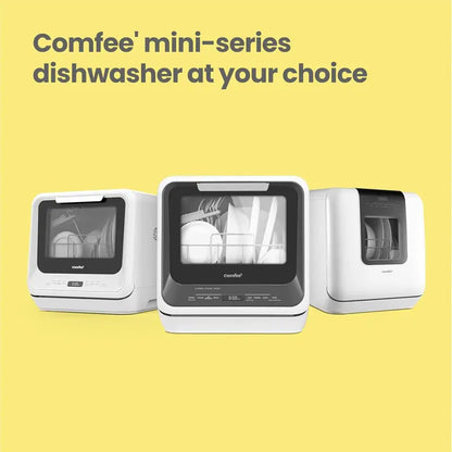 COMFEE’ Portable Mini Countertop Dishwasher with 5L Built-In Water Tank