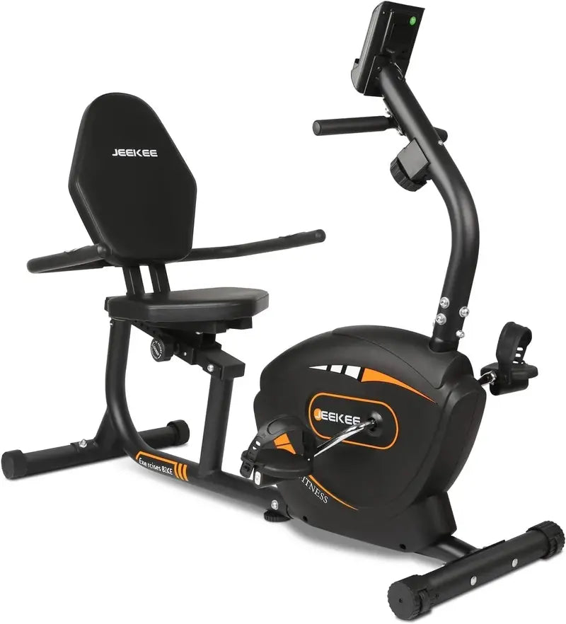JEEKEE Recumbent Magnetic Exercise Bike  Low-Impact Indoor Cycling for Seniors & Adults