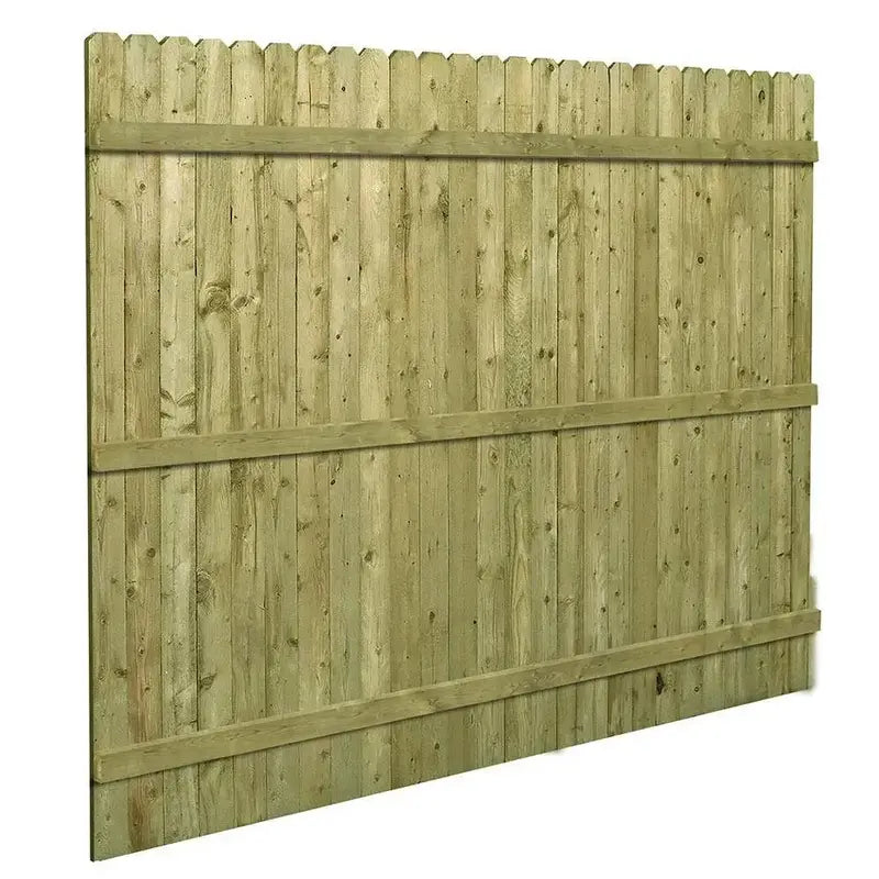 Barrette 6×8 ft Pressure-Treated Wood Privacy Fence Panel with Dog-Ear Design