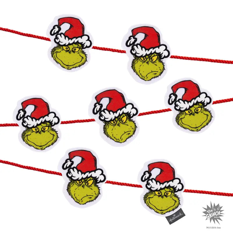 Hallmark Dr. Seuss 72″ Grinch Felt Garland  Christmas Holiday Decoration