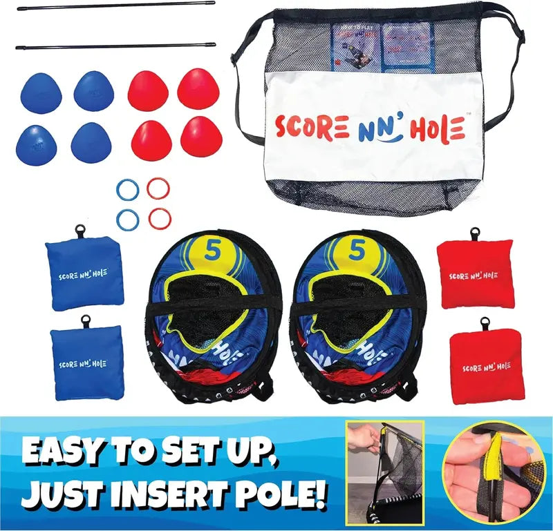 Floating Pool Game  Combines Stone Skipping & Cornhole for Fun in Water, Lakes or Pools