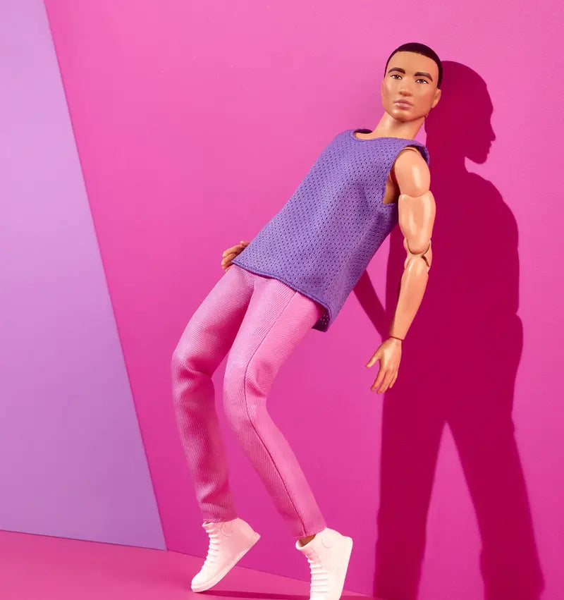 Ken Doll, Barbie Looks, Black Hair, Purple Top with Pink Pants