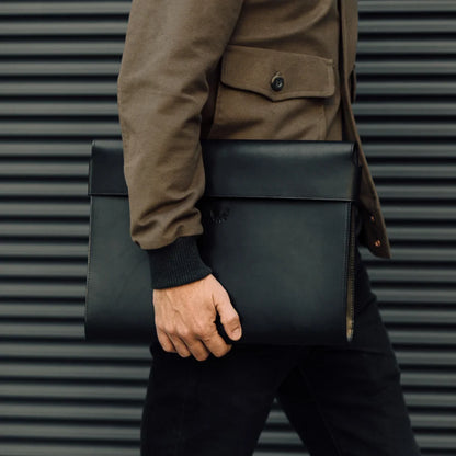 Large Folio - Black Leather