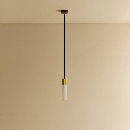 Basalt Single Pendant in Brass