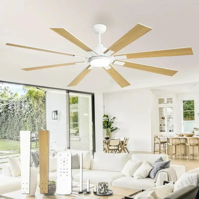 Zmishibo 72-Inch Ceiling Fan with Integrated Light & Remote Control  Indoor/Outdoor Rated