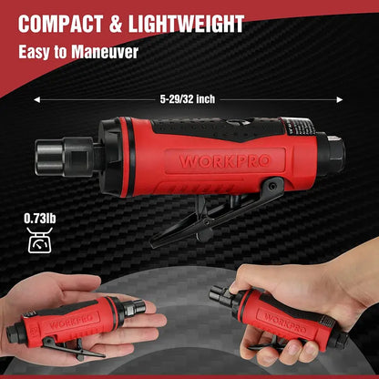 WORKPRO 1/4″ Pneumatic Air Die Grinder  25,000 RPM Straight-Handle Grinder with 1/4″ and 1/8″ Collets