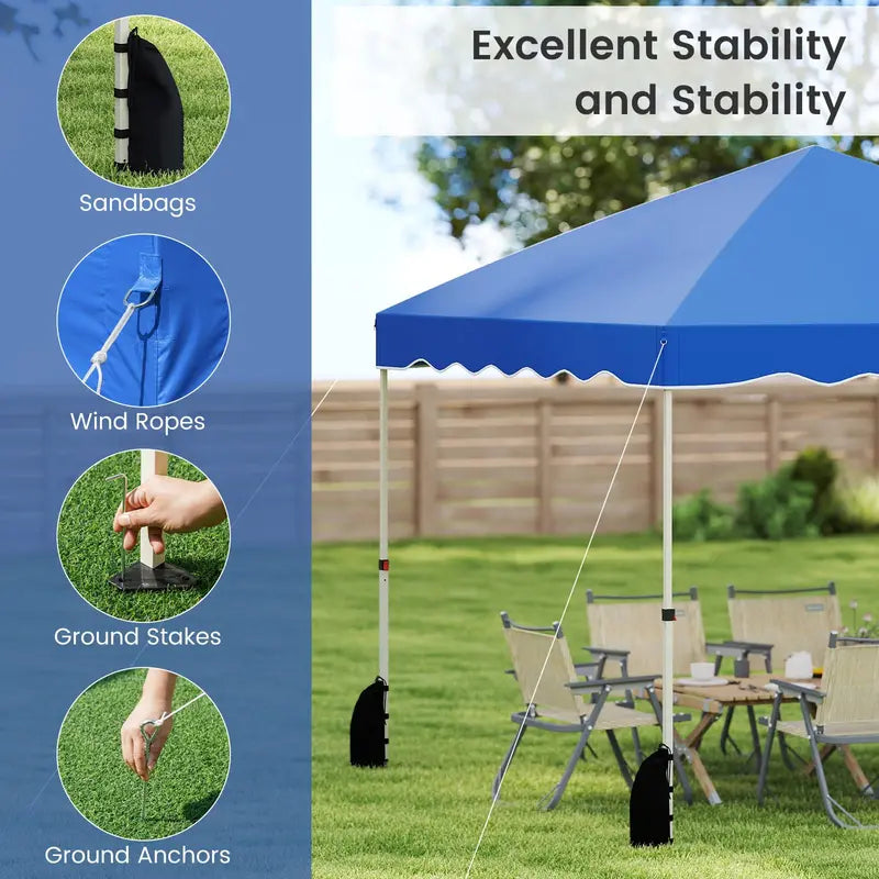 10′ x 10′ Instant-Setup Canopy Tent with Rolling Carry Bag for Easy Transport