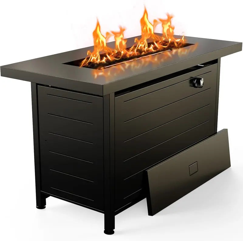 50,000 BTU Propane Fire Pit Table  Modern Gas-Powered Outdoor Heat & Ambiance