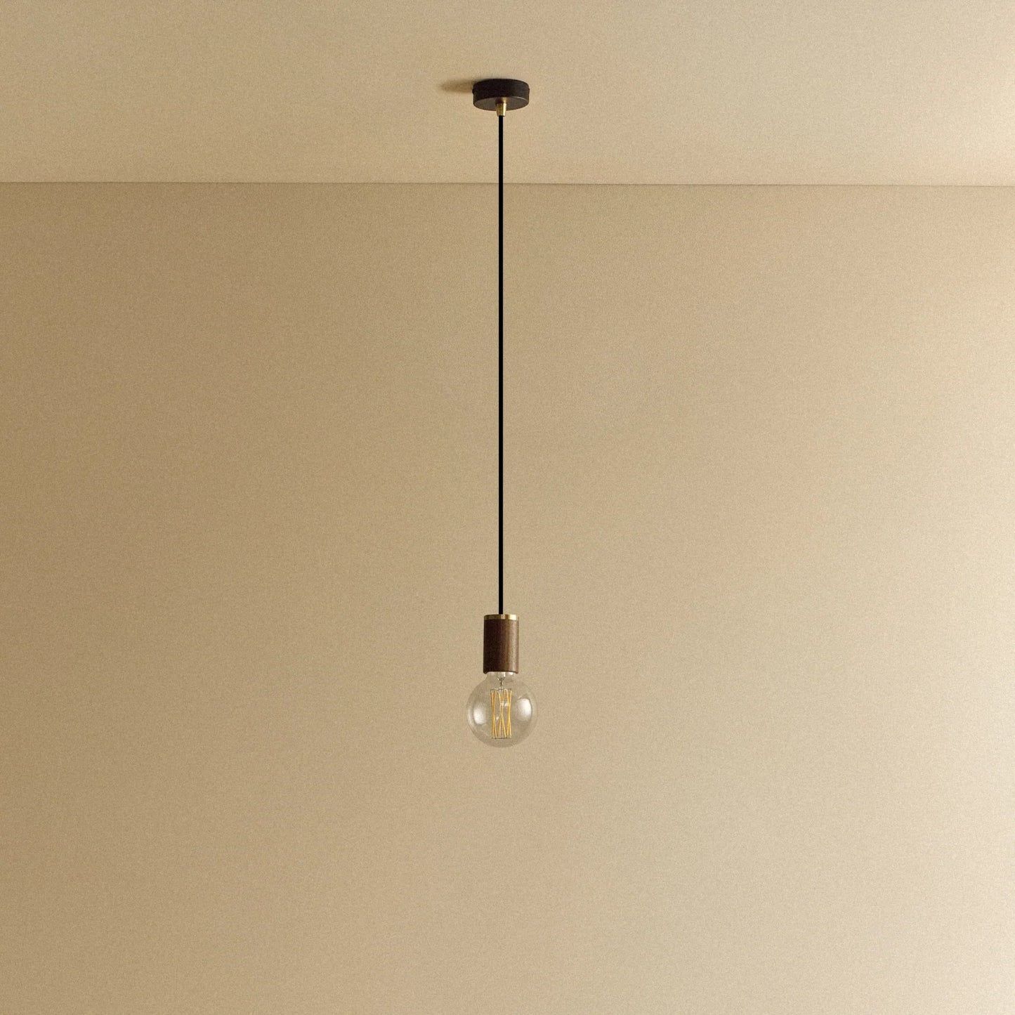 Elva Pendant Light Non-Tinted in Walnut