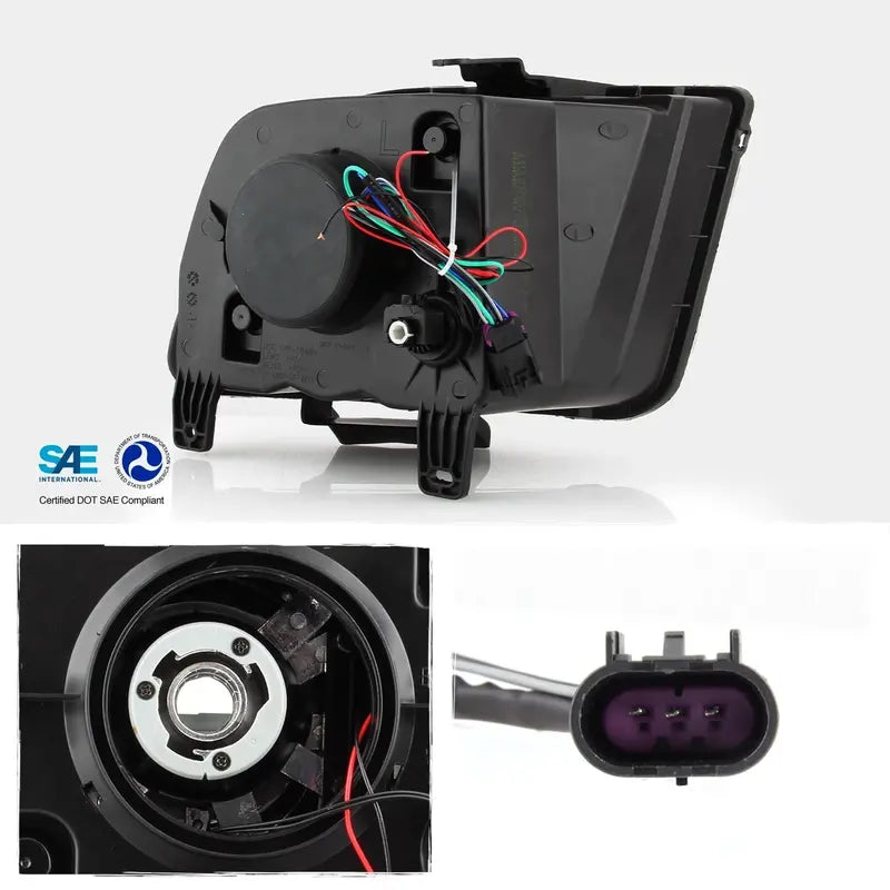 AKKON LED Daytime Running Light Headlights  Black Projector Style for 20052009 Ford Mustang (Pair)
